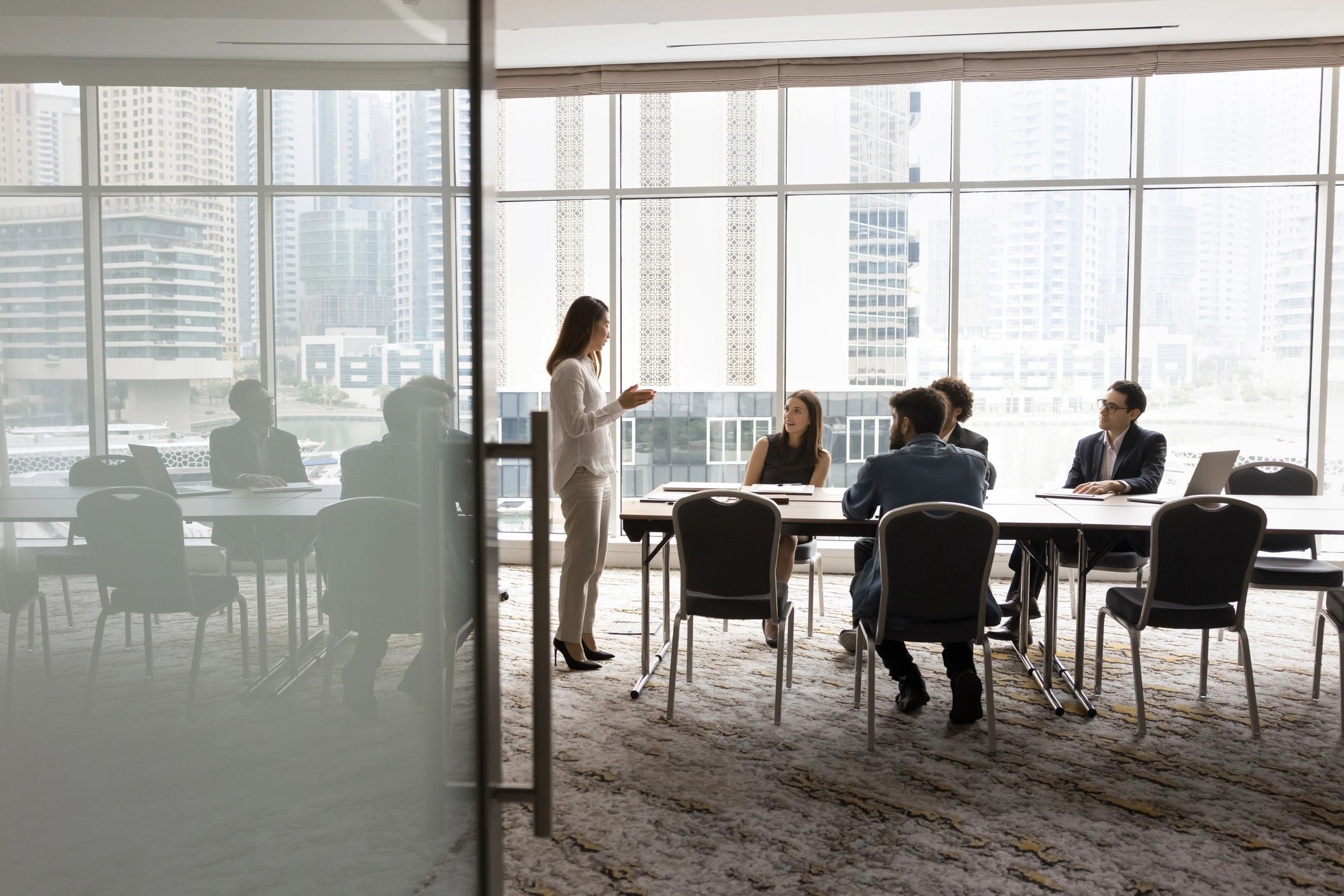 Business professional in office meeting